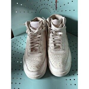 Nike Court Vision Mid White Leather Sneakers Mens Size 10 Classic Streetwear